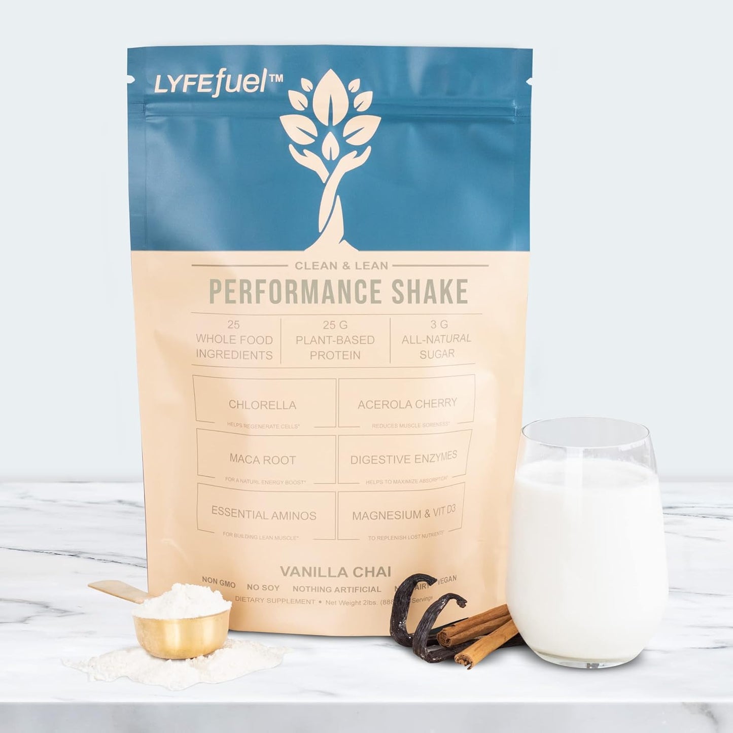 Vegan Protein Shake by | Plant-Based Protein Powder with BCAA, Greens & Superfoods for Sports Performance, Recovery & Lean Muscle Building | Clean Whey Protein Powder (Vanilla, 24 Servings)