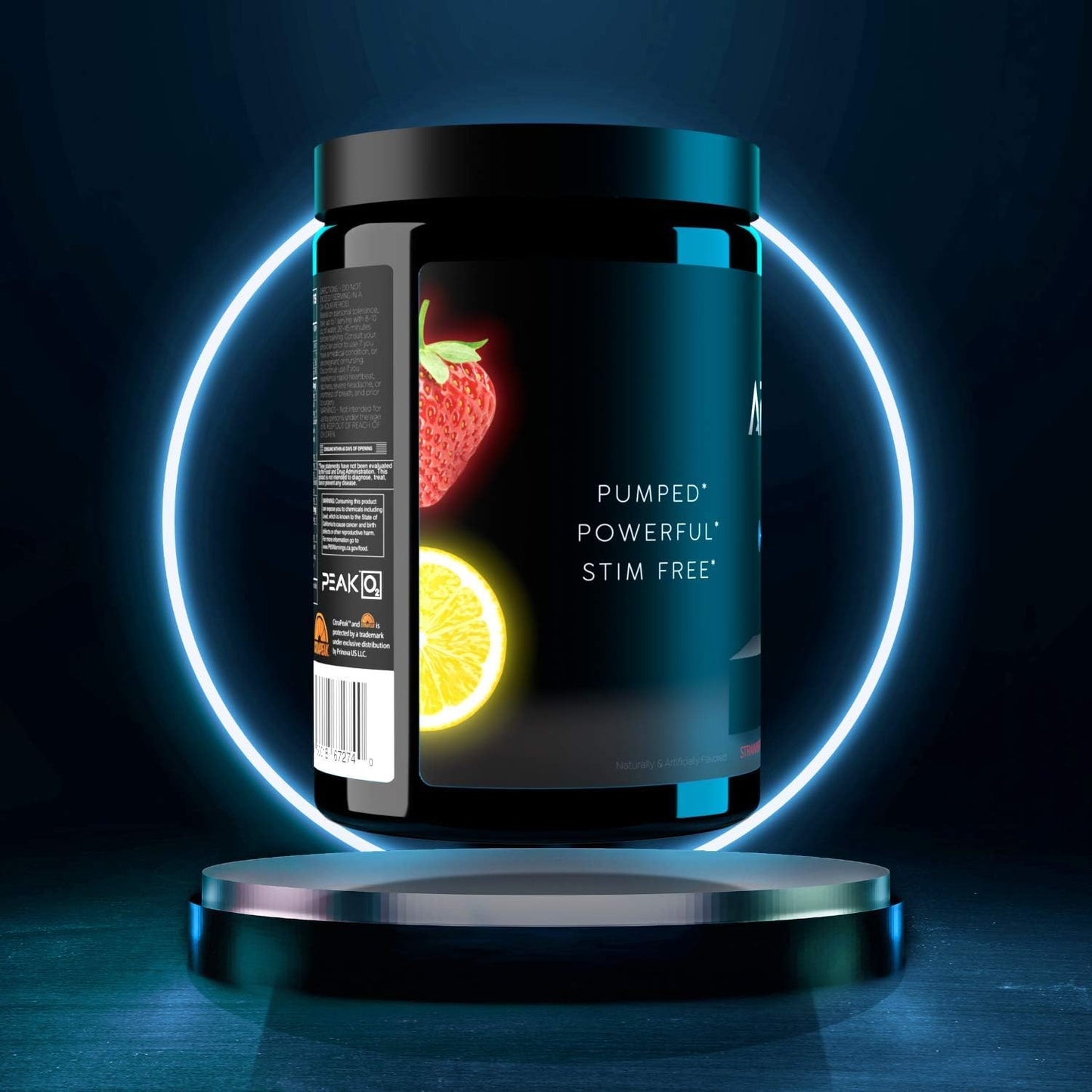 Adrenolyn Stim Free Pre Workout - Caffeine Free Flavored Powdered Drink Mix for Men & Women, Nitric Oxide Booster, Non Stimulant (Strawberry Lemonade, 25 Servings)