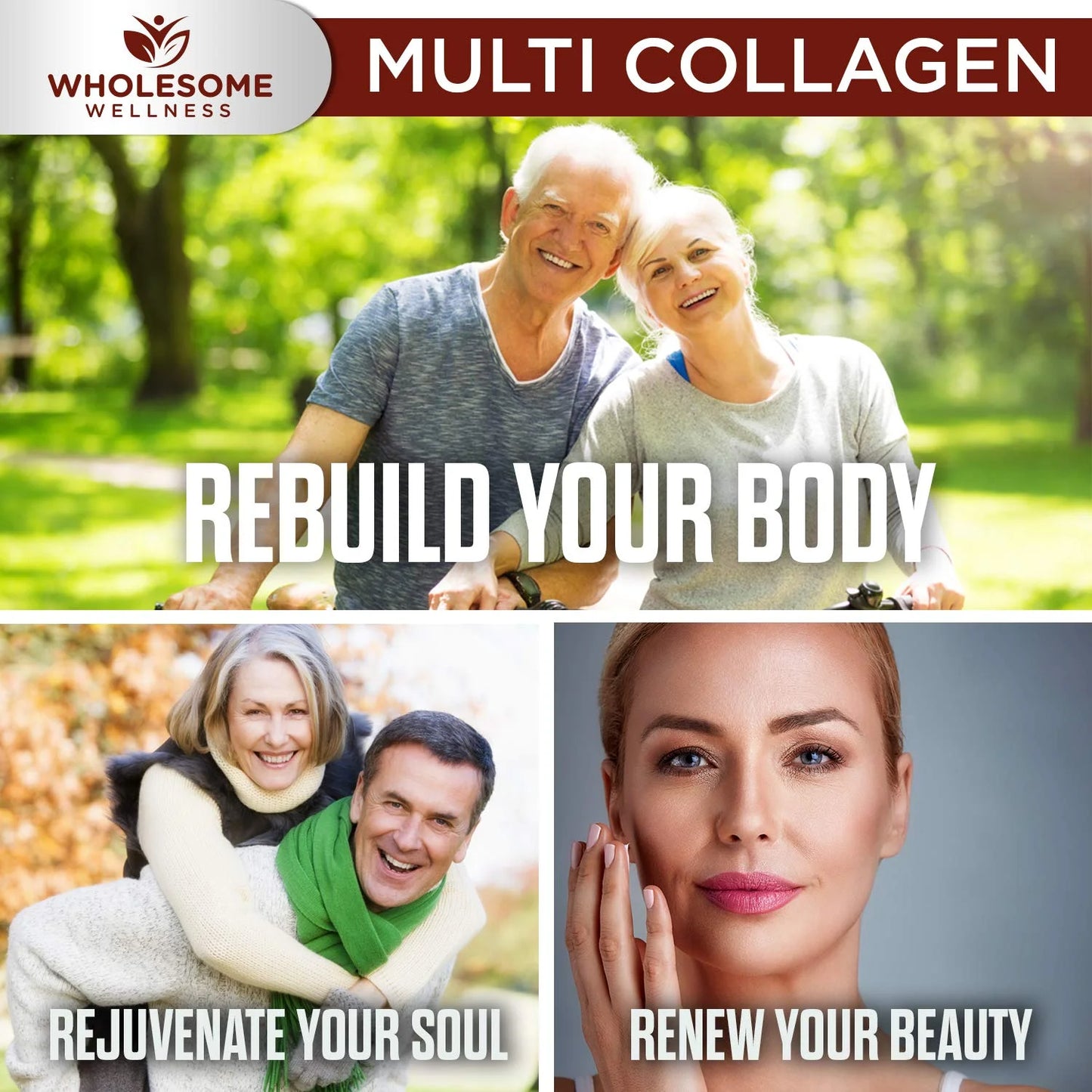 Multi Collagen Pills (Type I II III V X)And Bioperine - Hair, Skin, Nails, Joints - Collagen Peptides Protein Supplement for Women Men