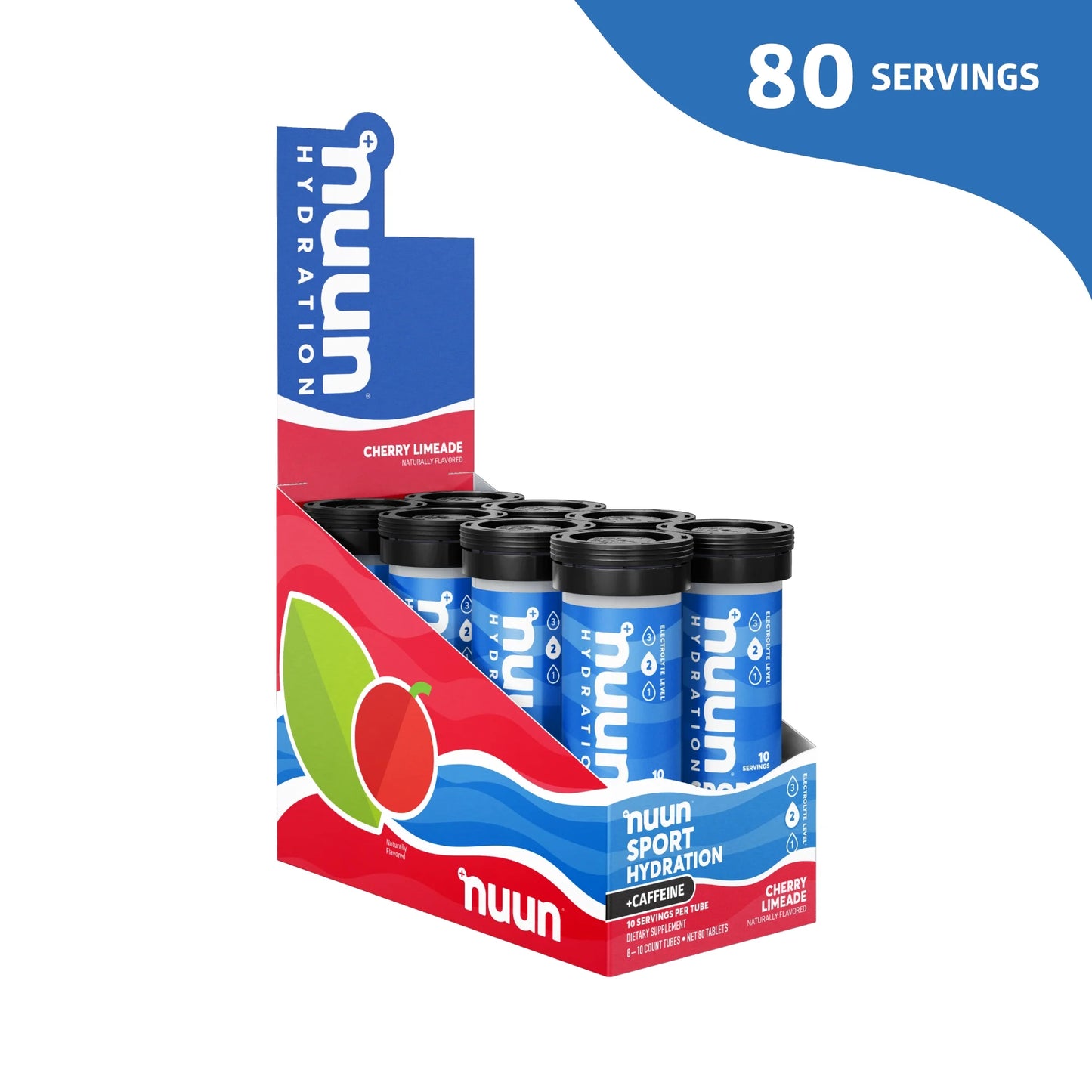 Sport +Caffeine Electrolyte Tablets for Proactive Hydration, Cherry Limeade, 8 - 10 Count Tubes