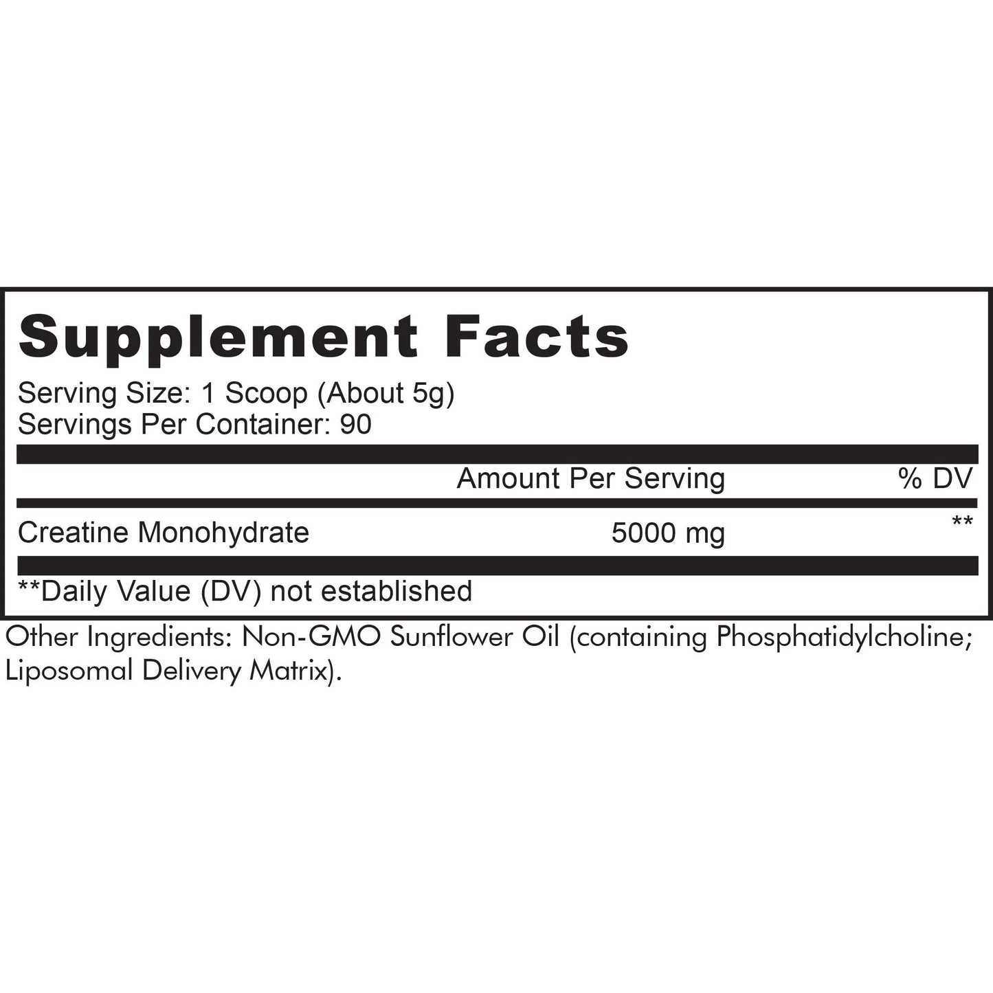 Liposomal Creatine Monohydrate Powder Supplement, Unflavored, 3-Month Supply, 90 Servings