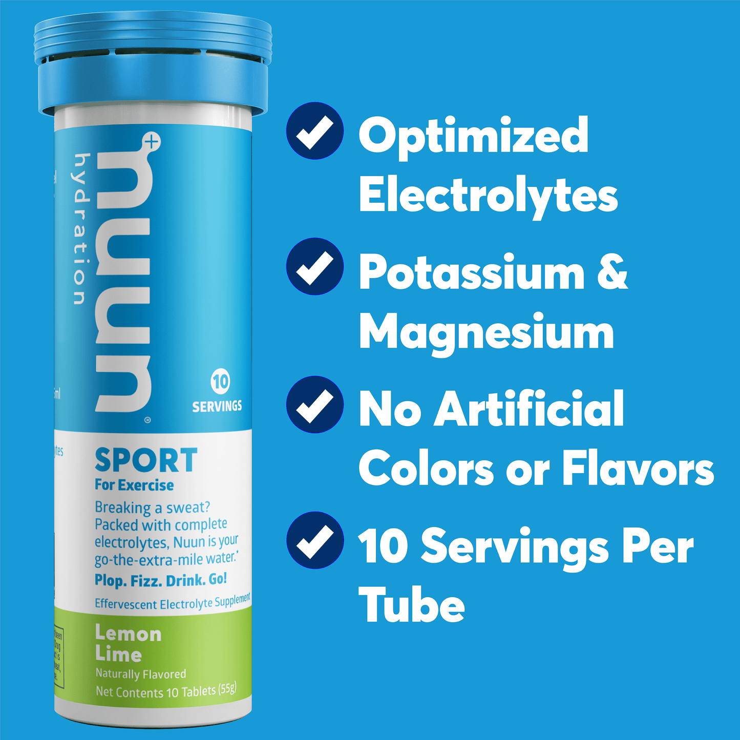 Sport Electrolyte Tablets for Proactive Hydration, Tropical Fruit, 8 - 10 Count Tubes