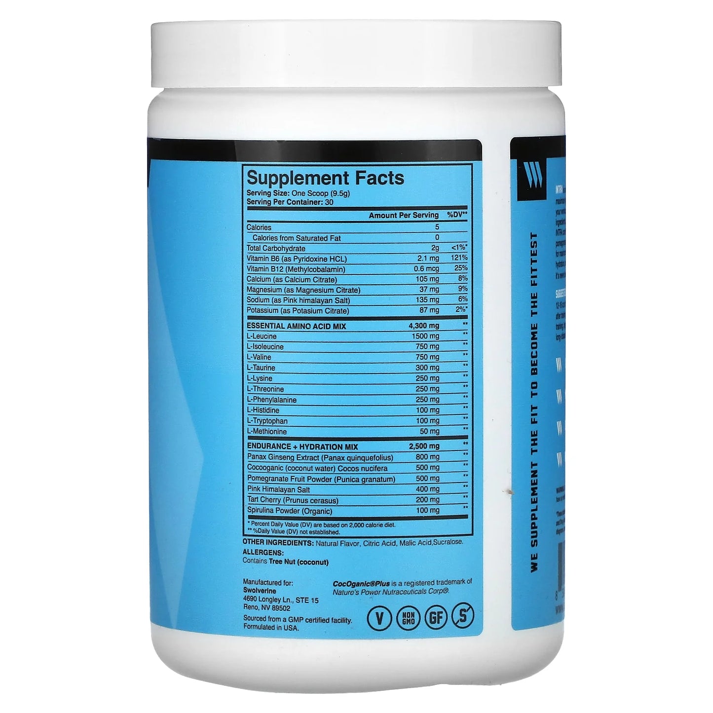 INTRA - INTRA - Advanced Essential Amino Acid (EAA) and Hydration Formula, with Added Superfoods - Tropical Blast - 30 Servings