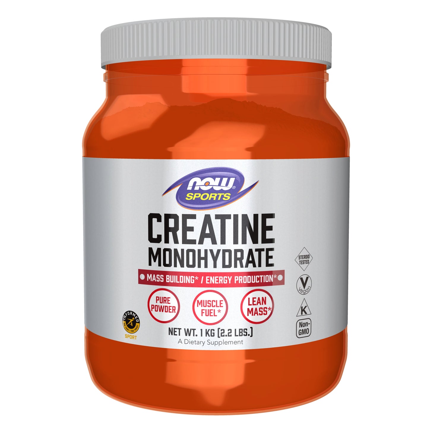 Sports Nutrition, Creatine Monohydrate Powder, Mass Building*/Energy Production*, Unflavored, 2.2-Pound