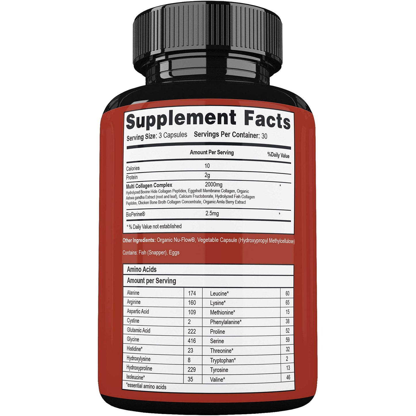 Multi Collagen Pills (Type I II III V X)And Bioperine - Hair, Skin, Nails, Joints - Collagen Peptides Protein Supplement for Women Men