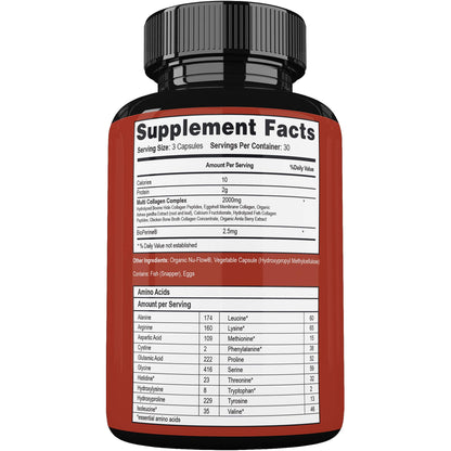 Multi Collagen Pills (Type I II III V X)And Bioperine - Hair, Skin, Nails, Joints - Collagen Peptides Protein Supplement for Women Men