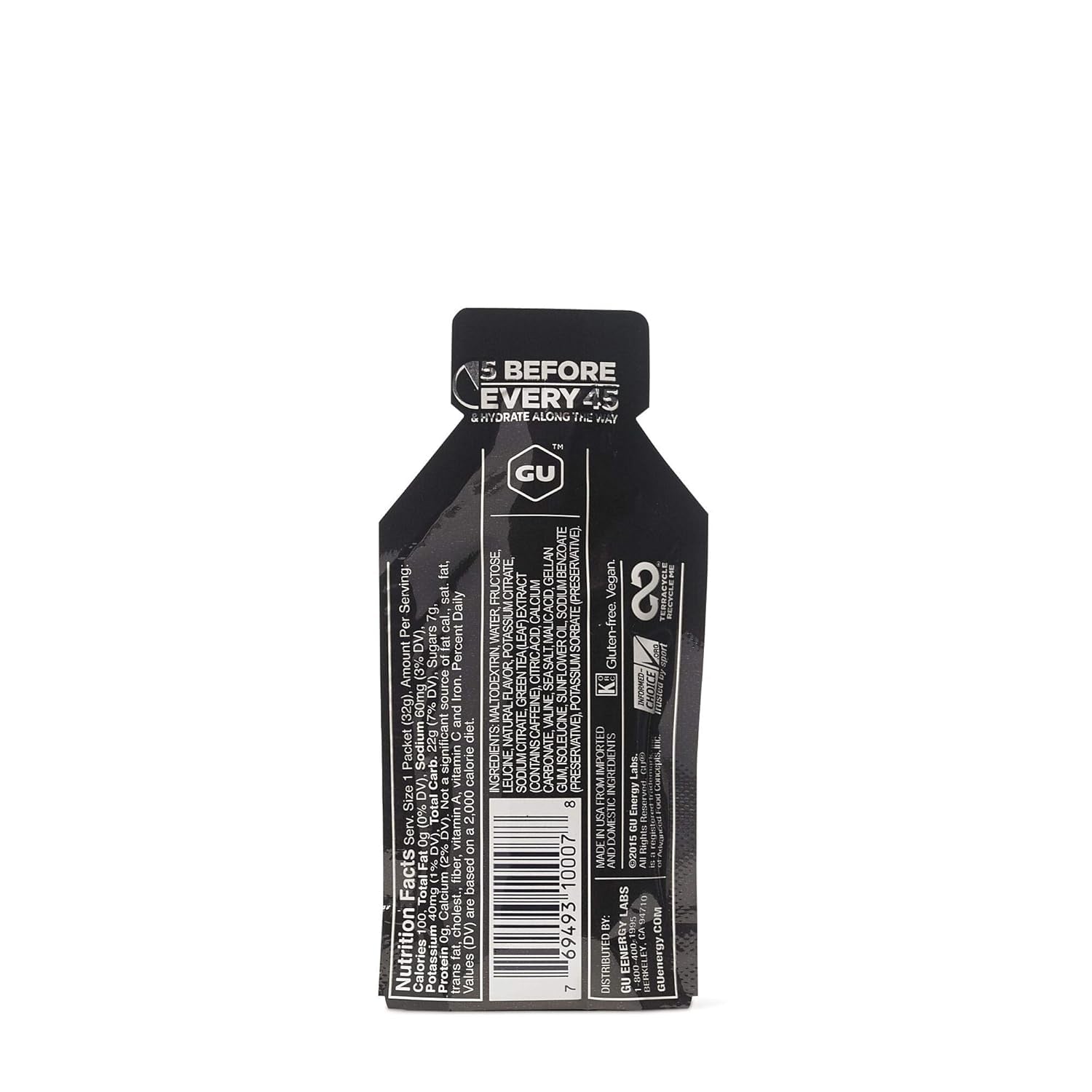GU Energy Original Sports Nutrition Energy Gel, Vegan, Gluten-Free, Kosher, and Dairy-Free On-The-Go Energy for Any Workout, 24-Count, Espresso Love