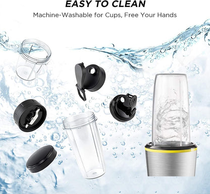 Blenders for Making Smoothies Shakes - 1000W High-Speed Professional Personal Blender,Fruit Juice Mixer High Speed Blender, 2-Set Blades,35Oz and 14Oz Portable Travel Blender Bottles,Bpa Free