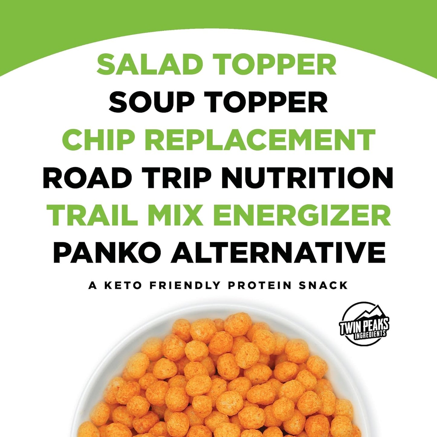 Twin Peaks Low Carb, Keto Friendly Protein Puffs, Jalapeno Cheddar (300G, 21G Protein, 2G Carbs)
