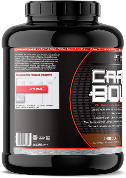 Carnebolic Beef Protein Isolate Powder with 0 Carbs 0 Sugar and 0 Fat, Chocolate, 60 Servings