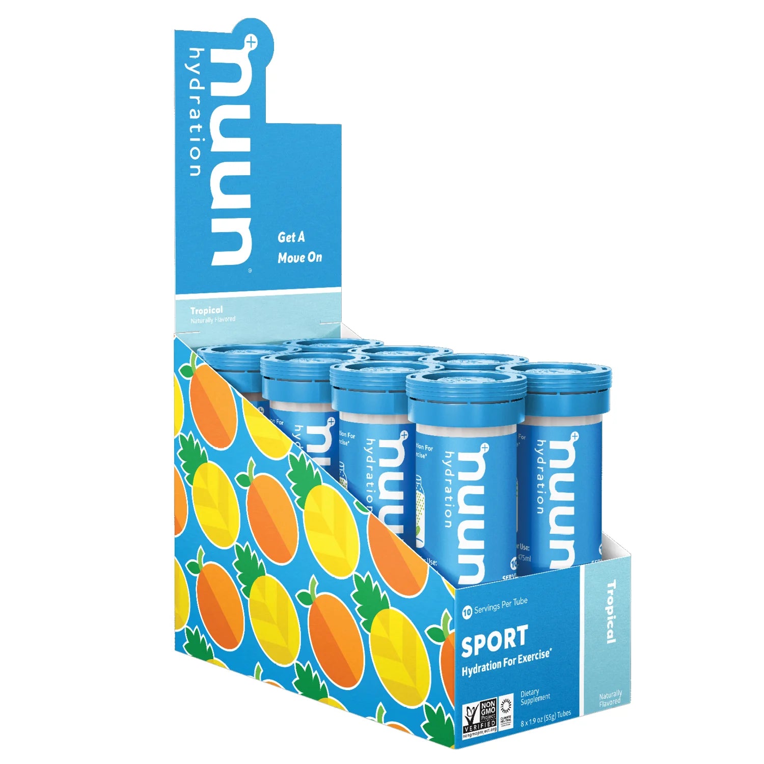 Sport Electrolyte Tablets for Proactive Hydration, Tropical Fruit, 8 - 10 Count Tubes